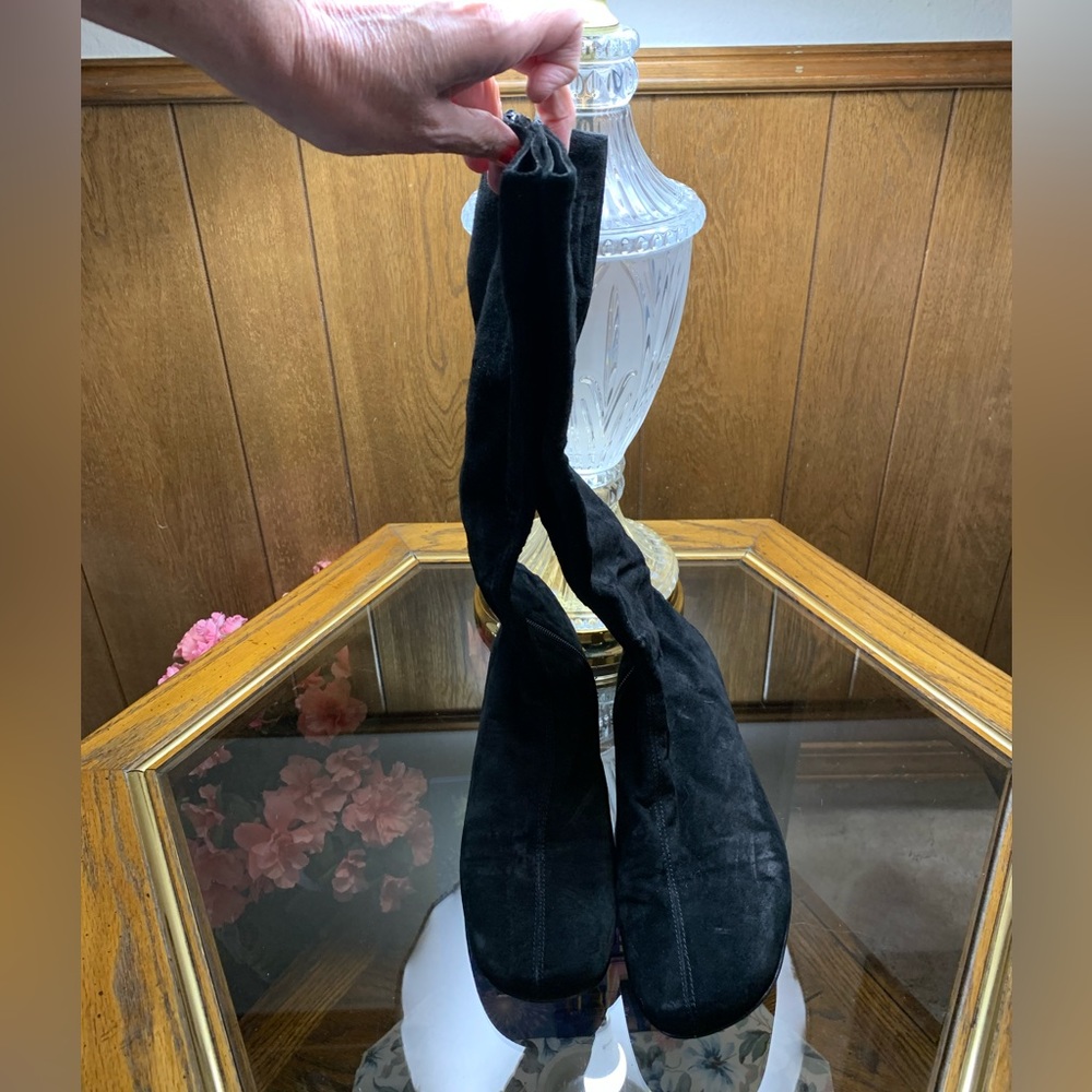 Black suede boots.  Size 6.5.